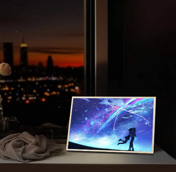 Your Name anime romantic starry sky led night light painting, USB plug rechargeable desk mood lamp